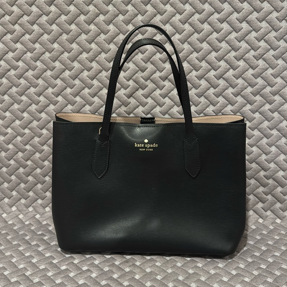 kate spade New York Black Leather Tote Bag